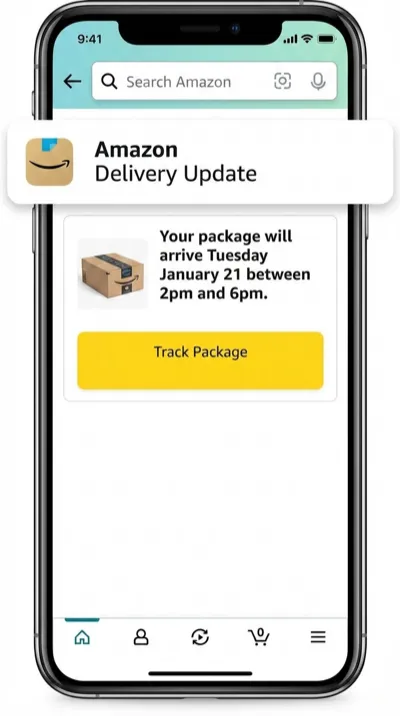 Package delivery window screenshot