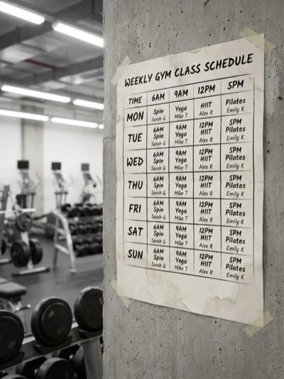 Gym class schedule