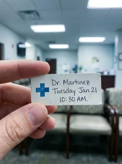 Doctor appointment reminder card